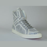 Men High Top Shoes By FIESSO AURELIO GARCIA ,Fancy Rhine stones 2402 White - J.Valintin Men's Wear Legend - 94993