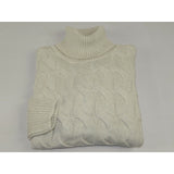 Men Inserch Turtle Neck Pullover Soft Thick Cotton Blend Sweater SW302 Off White - J.Valintin Men's Wear Legend - 19867