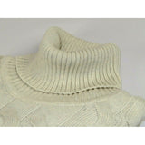 Men Inserch Turtle Neck Pullover Soft Thick Cotton Blend Sweater SW302 Off White - J.Valintin Men's Wear Legend - 19867