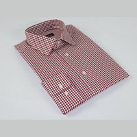 Men Mondego 100% Cotton Dress Sport Classic Business shirt A9100 Red checker box - J.Valintin Men's Wear Legend - 4408