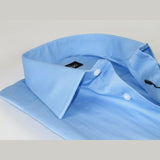 Men Mondego 100% Soft Cotton Dress Business Classic shirt B500 Blue Herringbone - J.Valintin Men's Wear Legend - 4154