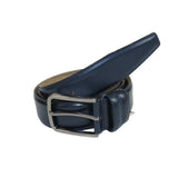 Men Navy Blue Genuine Leather Belt PIERO ROSSI Turkey Soft Full Grain #Navy - B - J.Valintin Men's Wear Legend - 97236