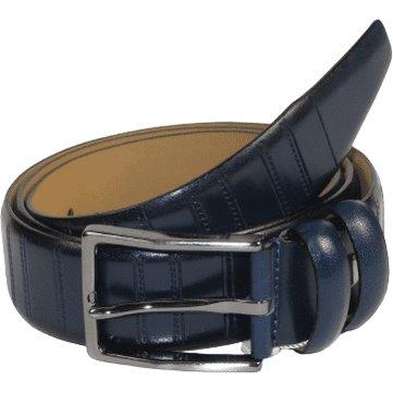 Men Navy Blue Genuine Leather Belt PIERO ROSSI Turkey Soft Full Grain #Navy line - J.Valintin Men's Wear Legend - 97303