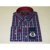 Men Oscar Banks Turkey Shirt All Egyptian Cotton Wrinkle less 5844 - 08 navy red - J.Valintin Men's Wear Legend - 72317