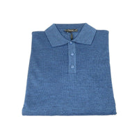 Men PRINCELY Soft Merinos Wool Sweater Knits Lightweight Polo 1011 - 40 Denim Blue - J.Valintin Men's Wear Legend - 96634