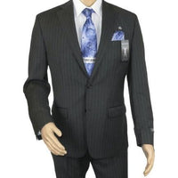 Men RALPH LAUREN Suit Wool Blend Two Button Classic Pinstripe Formal 0151 Gray - J.Valintin Men's Wear Legend - 18241