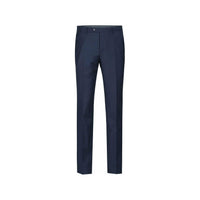 Men Renoir Flat Front Pants 100% Wool Super 140's Classic Fit 508 - 19 Navy Blue - J.Valintin Men's Wear Legend - 73911