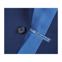 Men RENOIR suit Solid 2 Button Business Formal All Purpose Slim Fit 201 - 20 Blue - J.Valintin Men's Wear Legend - 97562