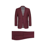 Men RENOIR suit Solid 2 Button Business Formal All Purpose Slim Fit 201 - 8 Wine - J.Valintin Men's Wear Legend - 97525