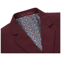 Men RENOIR suit Solid 2 Button Business Formal All Purpose Slim Fit 201 - 8 Wine - J.Valintin Men's Wear Legend - 97525