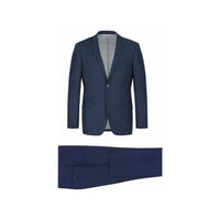 Men RENOIR suit Solid Two Button Business Formal Year Round Slim Fit 201 - 19 Navy - J.Valintin Men's Wear Legend - 92226