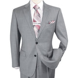 Men Renoir Suit Super 140 Soft Wool 2Button 2Vents Classic Fit 508 - 5 Lt Gray - J.Valintin Men's Wear Legend - 73374