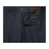 Men Renoir Suit Super 140 Wool Side Vent Slim Fit English Plaid 559 - 3 Navy Blue - J.Valintin Men's Wear Legend - 19049