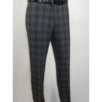 Men RENOIR Suit Two Button Business Formal Slim Fit 294 - 15 Gray English Plaid - J.Valintin Men's Wear Legend - 97670