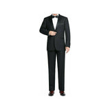 Men Renoir Tuxedo Two Button Notch Formal Satin Lapel Classic Fit 201 - 1 Black - J.Valintin Men's Wear Legend - 21662