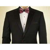 Men Renoir Tuxedo Two Button Notch Formal Satin Lapel Classic Fit 201 - 1 Black - J.Valintin Men's Wear Legend - 21662