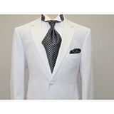 Men Renoir Tuxedo Two Button Notch Formal with Satin Lapel trims 201 - 6 White - J.Valintin Men's Wear Legend - 21682