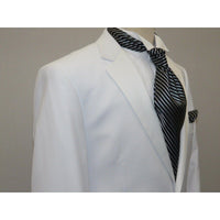 Men Renoir Tuxedo Two Button Notch Formal with Satin Lapel trims 201 - 6 White - J.Valintin Men's Wear Legend - 21682