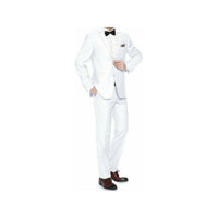 Men Renoir Tuxedo Two Button Notch Formal with Satin Lapel trims 201 - 6 White - J.Valintin Men's Wear Legend - 21682