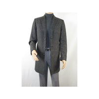 Men RENOIR Wool Blend Black White Plaid 3/4 Length Winter Coat W/Liner 43 - 18 - 095 - J.Valintin Men's Wear Legend - 19053