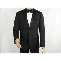 Men Renoir Wool Wedding Tuxedo Two Button Notch Formal Classic Fit 508 - 1 Black - J.Valintin Men's Wear Legend - 80386