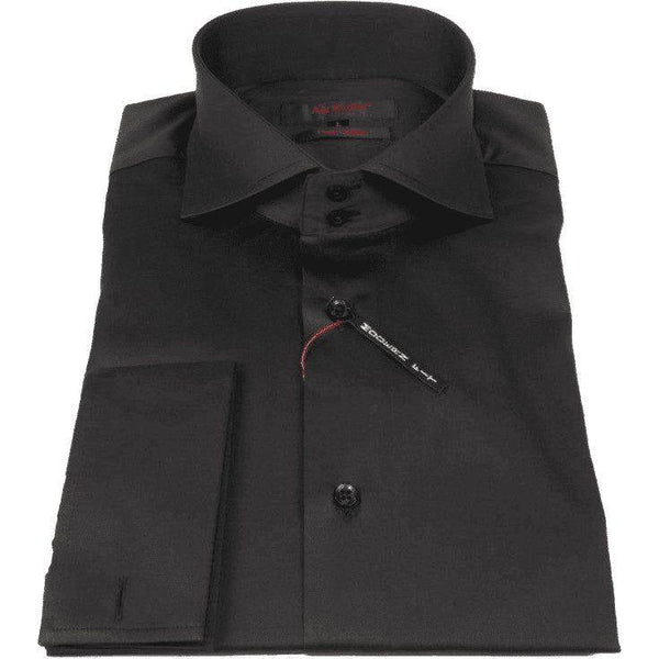 Men Shirt AXXESS Turkey Egyptian Cotton High Collar French Cuffs 224 - 05 Black - J.Valintin Men's Wear Legend - 99293