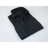 Men Shirt AXXESS Turkey Egyptian Cotton High Collar French Cuffs 224 - 05 Black - J.Valintin Men's Wear Legend - 99293