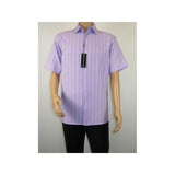 Men Short Sleeve Sport Shirt by BASSIRI Light Weight Soft Microfiber 48271 Lilac - J.Valintin Men's Wear Legend - 99167