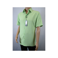 Men Short Sleeve Sport Shirt by BASSIRI Light Weight Soft Microfiber 61991 Green - J.Valintin Men's Wear Legend - 99179