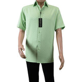 Men Short Sleeve Sport Shirt by BASSIRI Light Weight Soft Microfiber 61991 Green - J.Valintin Men's Wear Legend - 99179