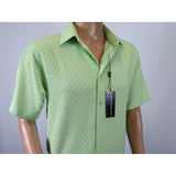 Men Short Sleeve Sport Shirt by BASSIRI Light Weight Soft Microfiber 61991 Green - J.Valintin Men's Wear Legend - 99179