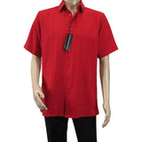 Men Short Sleeves Sports Shirt by BASSIRI Light Weight Soft Microfiber 60021 Red - J.Valintin Men's Wear Legend - 99161