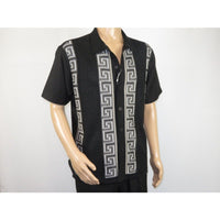 Men Silversilk 2pc walking leisure Matching Suit Italian woven knits 51011 Black - J.Valintin Men's Wear Legend - 100075