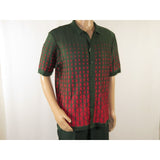 Men Silversilk 2pc walking leisure suit Italian woven knits 3115 Green Red - J.Valintin Men's Wear Legend - 95681