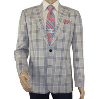 Men Sport Coat by Berlusconi Turkey Italian Wool Super 180's #671 - 13 Gray Blue - J.Valintin Men's Wear Legend - 98945