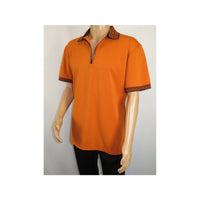 Men Sports Shirt DE - NIKO Short Sleeves Cotton Zipper Polo Shirt DBK104 Rust - J.Valintin Men's Wear Legend - 99341