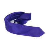 Men Stacy Adams Neck tie Hanky Set Business Formal Solid Color Satin S15 purple - J.Valintin Men's Wear Legend - 24791