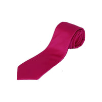 Men Stacy Adams Neck tie Hanky Set Business Formal Solid Satin S16 Hot Pink - J.Valintin Men's Wear Legend - 24792