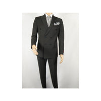 Men Suit BERLUSCONI Turkey 100% Italian Wool 180's Double Breasted #Ber23 Gray - J.Valintin Men's Wear Legend - 98629