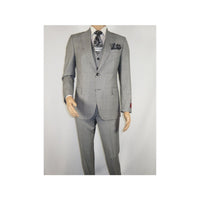 Men Suit BERLUSCONI Turkey 100% Italian Wool Super 180's 3pc Vested #Ber10 Gray - J.Valintin Men's Wear Legend - 98538