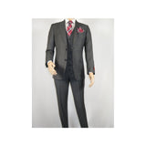 Men Suit BERLUSCONI Turkey 100% Italian Wool Super 180's 3pc Vested #Ber12 Gray - J.Valintin Men's Wear Legend - 98552