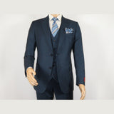 Men Suit BERLUSCONI Turkey 100% Italian Wool Super 180's 3pc Vested #Ber18 Blue - J.Valintin Men's Wear Legend - 98594