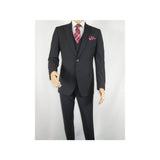 Men Suit BERLUSCONI Turkey 100% Italian Wool Super 180's 3pc Vested #Ber21 Black - J.Valintin Men's Wear Legend - 98615