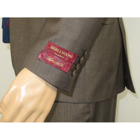 Men Suit BERLUSCONI Turkey 100% Italian Wool Super 180's 3pc Vested #Ber6 Brown - J.Valintin Men's Wear Legend - 98510