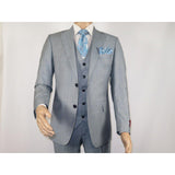 Men Suit BERLUSCONI Turkey 100% Italian Wool Super 180's 3pc Vested #Ber8 Gray - J.Valintin Men's Wear Legend - 98524