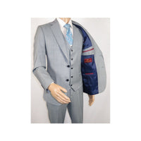 Men Suit BERLUSCONI Turkey 100% Italian Wool Super 180's 3pc Vested #Ber8 Gray - J.Valintin Men's Wear Legend - 98524