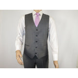 Men Suit BERLUSCONI Turkey 100% Italian Wool Super 180's 3pc Vested #Ber9 gray - J.Valintin Men's Wear Legend - 98531