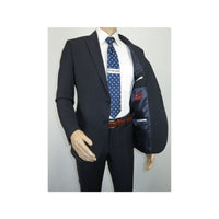 Men Suit BERLUSCONI Turkey 100% Italian Wool Super 180's #Ber29 Navy Blue Stripe - J.Valintin Men's Wear Legend - 100963