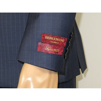 Men Suit BERLUSCONI Turkey 100% Italian Wool Super 180's Vested #Ber3 Ink Blue - J.Valintin Men's Wear Legend - 98489