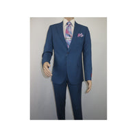 Men Suit BERLUSCONI Turkey 100% Soft Italian Wool Super 180's 2pc #Ber31 Blue - J.Valintin Men's Wear Legend - 100977